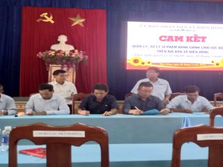 Hội nghị ký cam kết trách nhiệm quản lý, phát hiện xử lý vi phạm hành chính về lĩnh vực đất đai trên địa bàn xã Điện Hồng